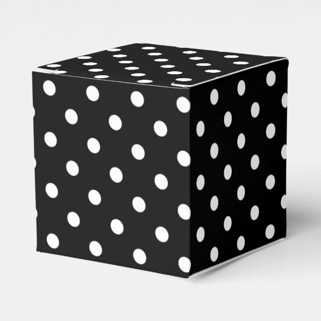 Black Polka Dot Favour Box (Front Side)