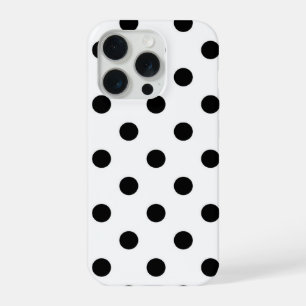 Black Polka Dot iPhone 15 Pro Case