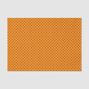 BLACK POLKA DOT ON ORANGE Tissue Paper