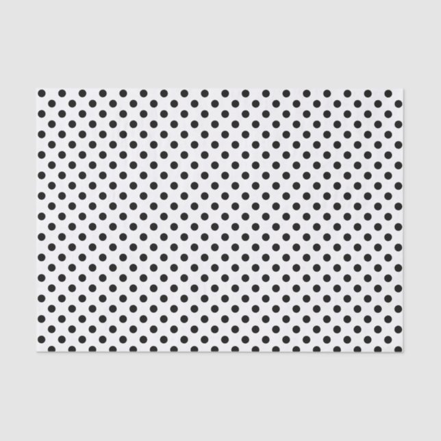 Black Polka Dot on White Tissue Paper (Front)