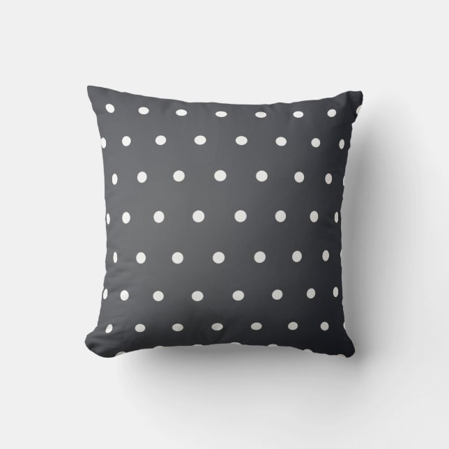 Black Polka Dot Pattern Cushion (Front)