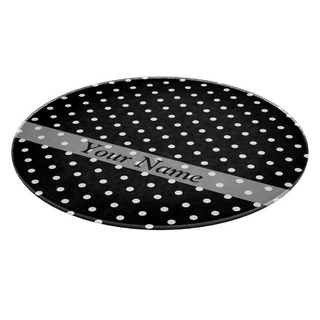 Black  polka dot pattern cutting board (Corner)