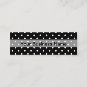 Black polka dot pattern mini business card