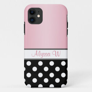 Black Polka Dot Pink iPhone 5 Case