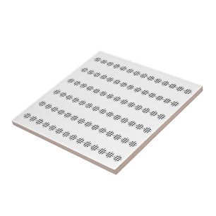 Black Polka Dot Screen Circles Horizontal Pattern Ceramic Tile