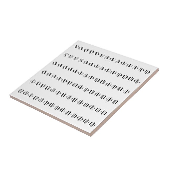 Black Polka Dot Screen Circles Horizontal Pattern  Ceramic Tile (Side)