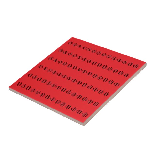 Black Polka Dot Screen Circles Horizontal Pattern  Ceramic Tile (Side)