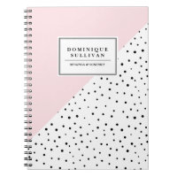 Black Polka Dots Blush Pink Abtract Pattern Custom