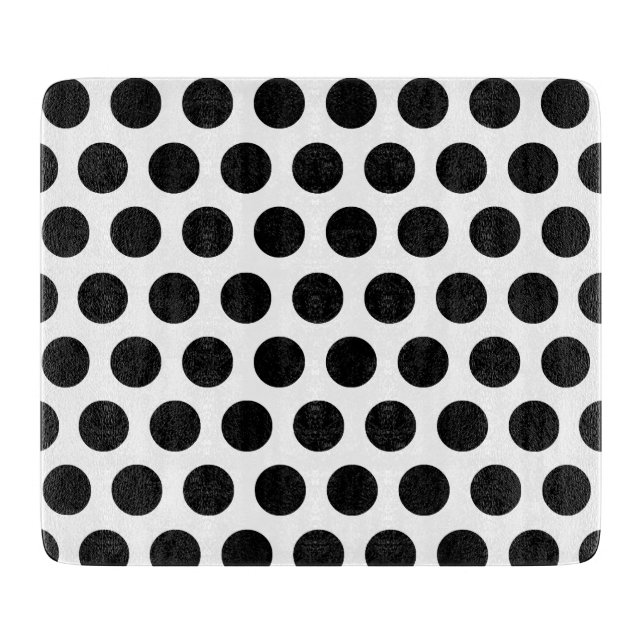 Black Polka Dots Cutting Board (Front)