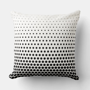 Black Polka Dots Modern White Cushion