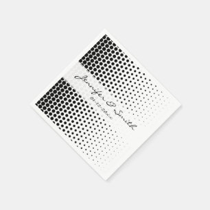 Black Polka Dots Modern White Napkin