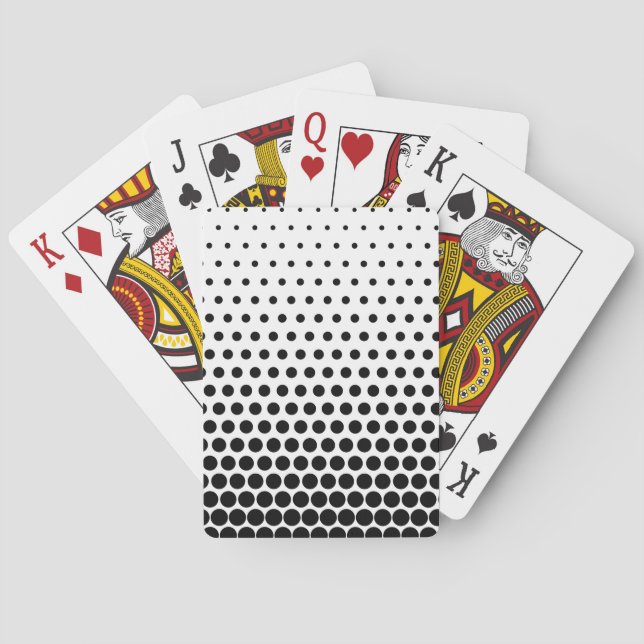 Black Polka Dots Modern White Playing Cards (Back)
