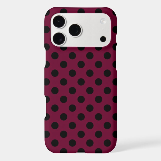 Black polka dots on burgundy (Back)