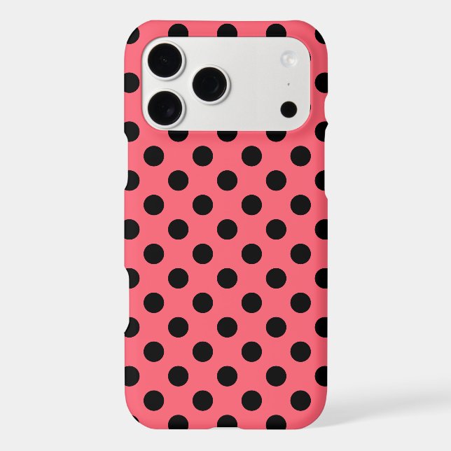 Black polka dots on coral (Back)