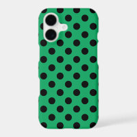 Black polka dots on fresh green