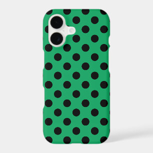 Black polka dots on fresh green