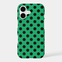 Black polka dots on fresh green