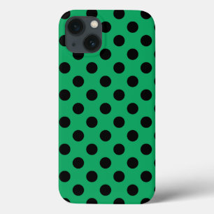 Black polka dots on fresh green Case-Mate iPhone c 13 Case