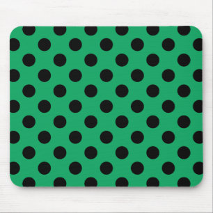 Black polka dots on fresh green mouse pad