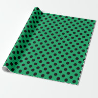 Black polka dots on fresh green