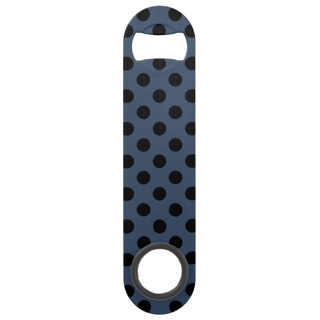 Black polka dots on gray-blue (Front)