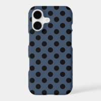 Black polka dots on grey-blue