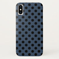 Black polka dots on grey-blue