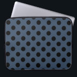 Black polka dots on grey-blue laptop sleeve<br><div class="desc">Black polka dots on grey-blue</div>