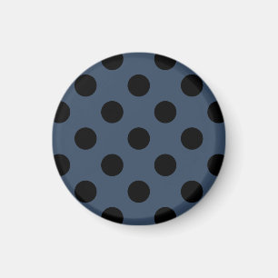 Black polka dots on grey-blue magnet