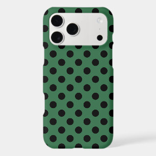 Black polka dots on kelly green
