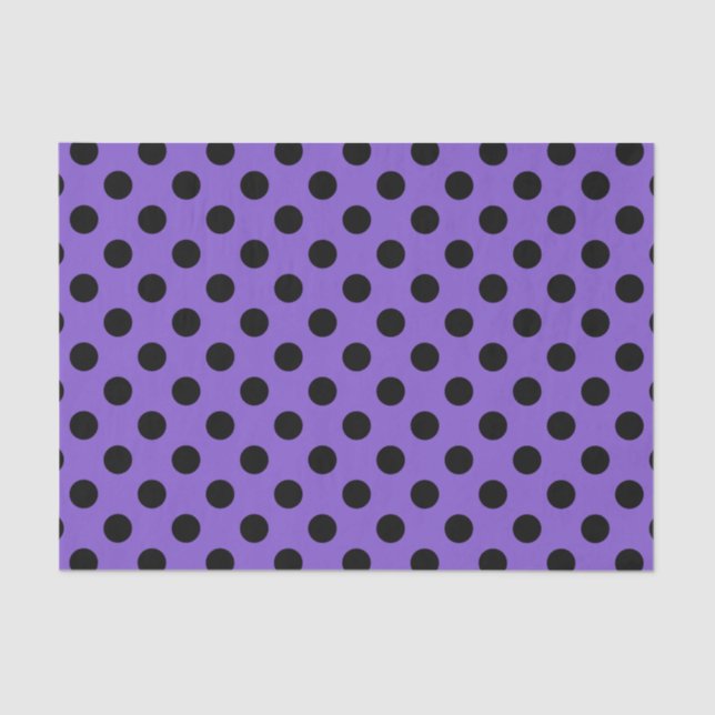 Black polka dots on lavender tissue paper (Front)
