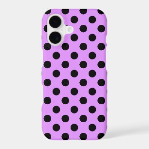 Black polka dots on lilac