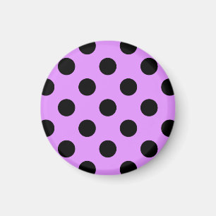 Black polka dots on lilac magnet