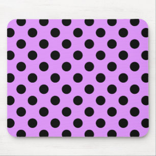 Black polka dots on lilac mouse pad