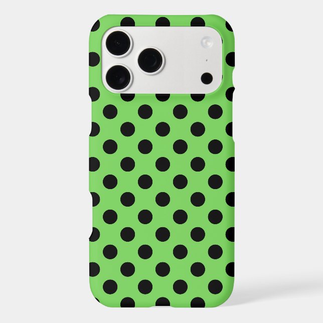 Black polka dots on lime green (Back)