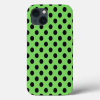 Black polka dots on lime green Case-Mate iPhone ca