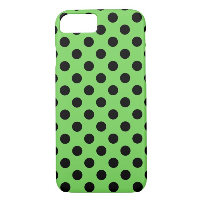 Black polka dots on lime green Case-Mate iPhone case (Back)