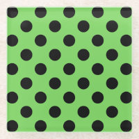 Black polka dots on lime green