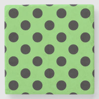 Black polka dots on lime green