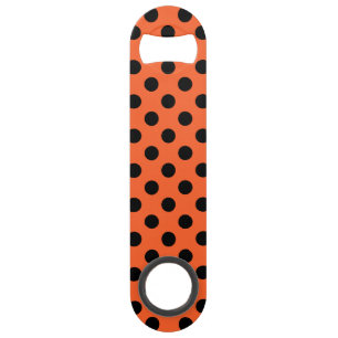 Black polka dots on orange