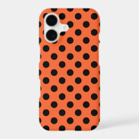 Black polka dots on orange