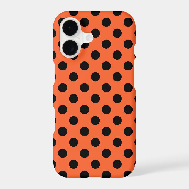 Black polka dots on orange  (Back)