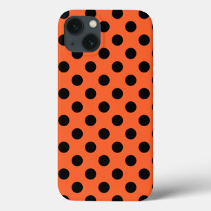 Black polka dots on orange Case-Mate iPhone case
