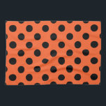 Black polka dots on orange tea towel<br><div class="desc">Black polka dots on orange</div>