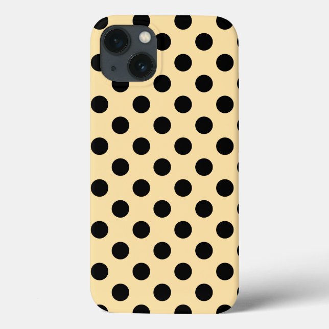 Black polka dots on pale yellow Case-Mate iPhone c Case-Mate iPhone Case (Back)