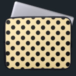 Black polka dots on pale yellow laptop sleeve<br><div class="desc">Black polka dots on pale yellow</div>