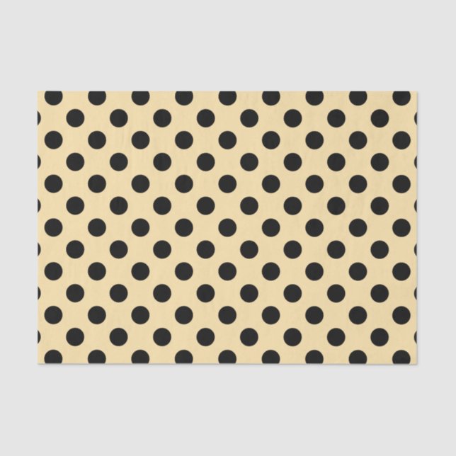 Black polka dots on pale yellow tissue paper (Front)