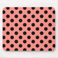 Black polka dots on peach