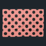 Black polka dots on peach tea towel<br><div class="desc">Black polka dots on peach</div>