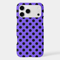 Black polka dots on periwinkle